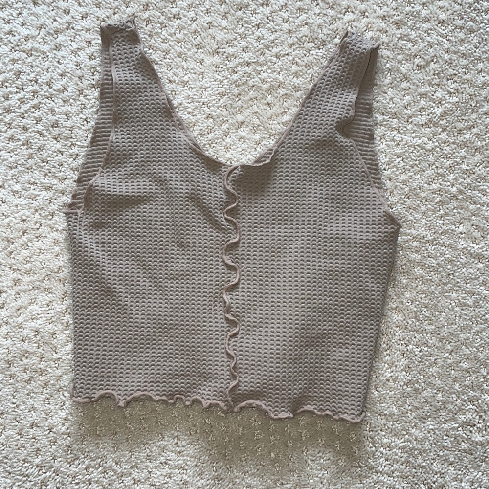 Light brown waffle shirt